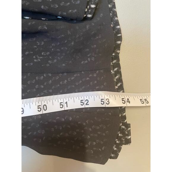 Avec Les Filles‎ Black And White Polka Dot Ruffle Maxi Dress Slit Size 6 - Picture 5 of 8